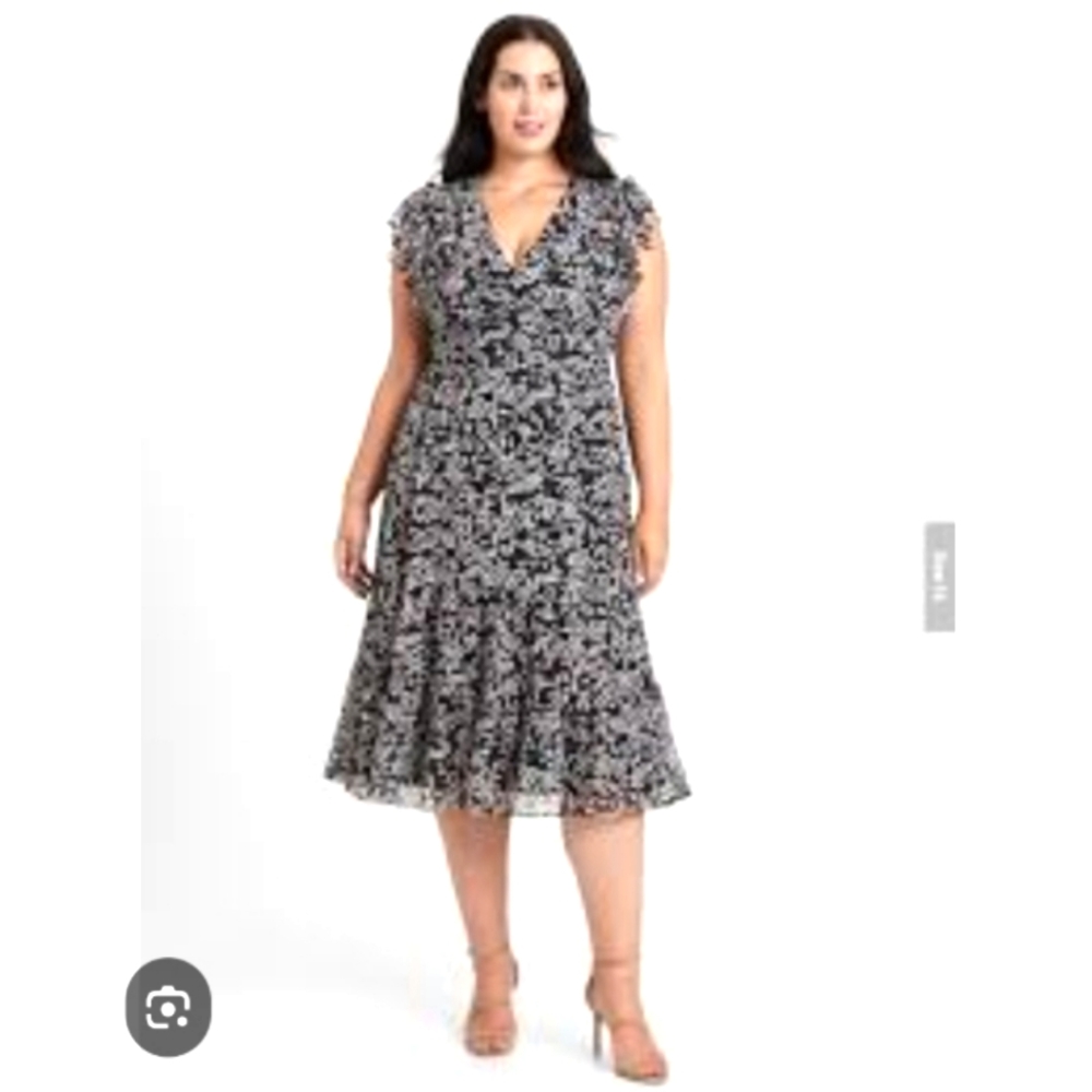 NWOT Banana Republic Ruffled Floral Midi Dress